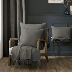 Coussin rectangulaire coton (40 x 60 cm) Sixtine Gris ardoise