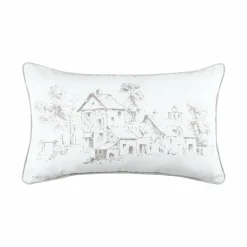 Coussin rectangulaire coton (50 cm) Sophie Ecru