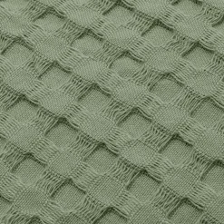 Couvre-lit coton nid d'abeille (180 x 220 cm) Maya Vert romarin