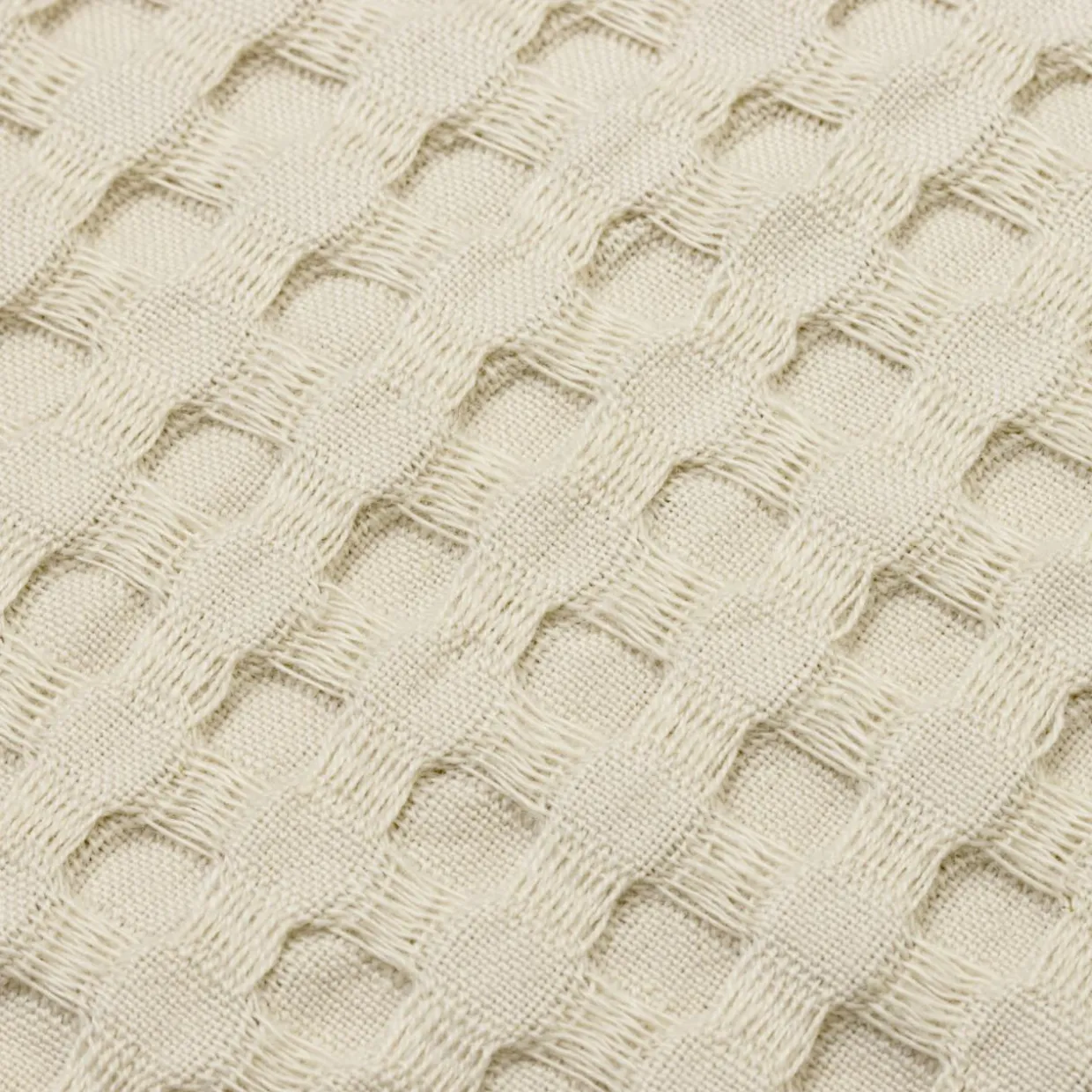 Couvre-lit coton nid d'abeille (180 x 220 cm) Maya Beige pampa