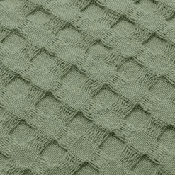 Couvre-lit coton nid d'abeille (220 x 250 cm) Maya Vert romarin