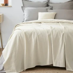 Couvre-lit coton tissé (220 x 250 cm) Léa Beige pampa