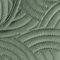 Couvre-lit matelassé et deux taies d'oreiller (240 x 260 cm) Solange Vert cédre