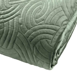 Couvre-lit matelassé et deux taies d'oreiller (240 x 260 cm) Solange Vert cédre