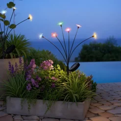 Décoration lumineuse Solaire à piquer au sol (H70 cm) Flowers Multicolore