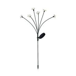 Décoration lumineuse Solaire à piquer au sol (H70 cm) Flowers Blanc chaud
