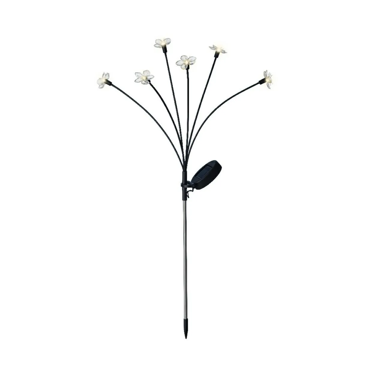 Décoration lumineuse Solaire à piquer au sol (H70 cm) Flowers Blanc chaud