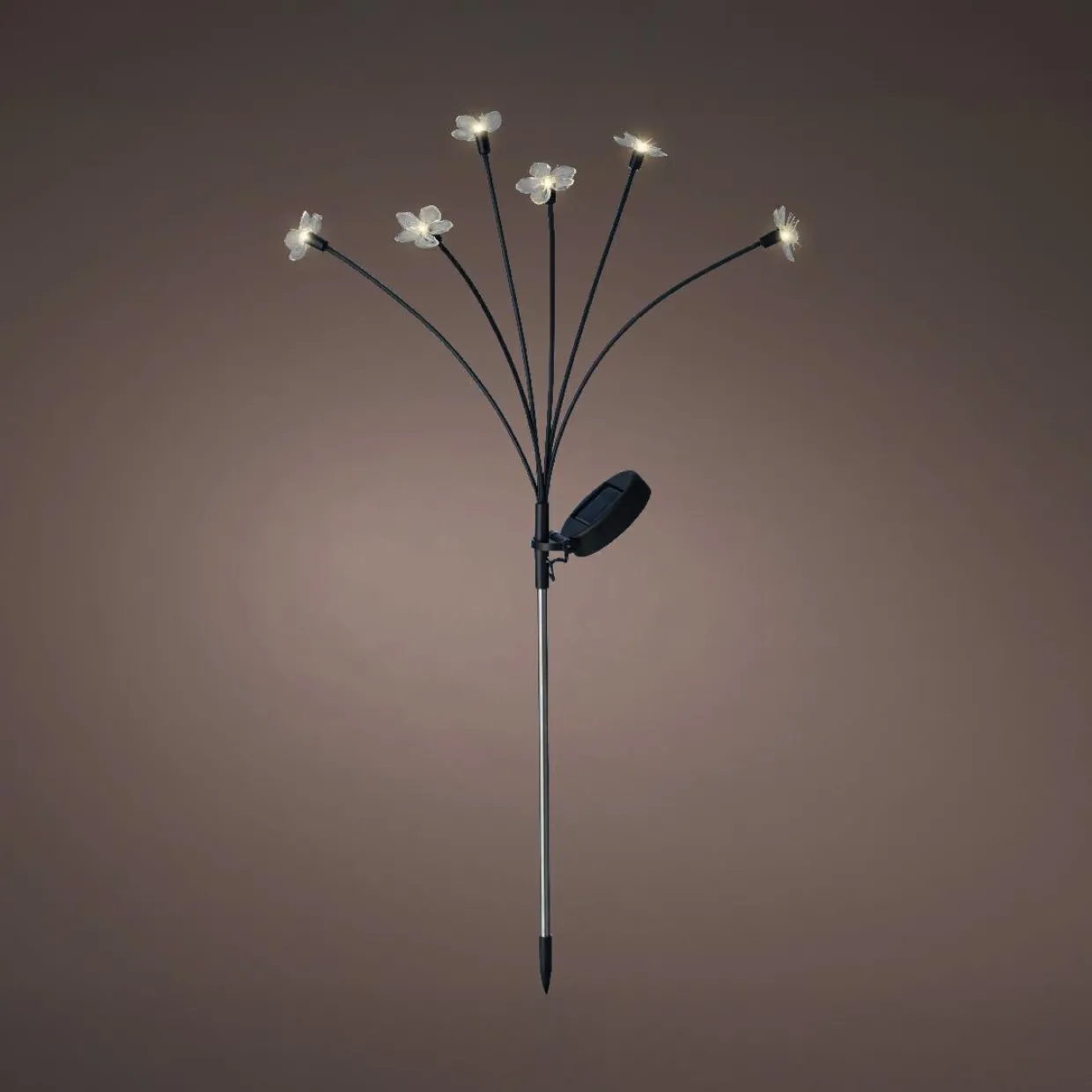 Décoration lumineuse Solaire à piquer au sol (H70 cm) Flowers Blanc chaud