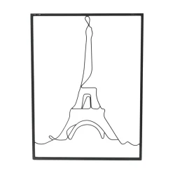 Décoration murale en métal (H45 cm) Tour Eiffel Noir