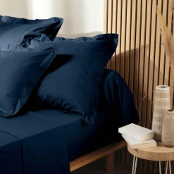 Drap housse coton bio (140 x 190 cm) Biolina Bleu nuit