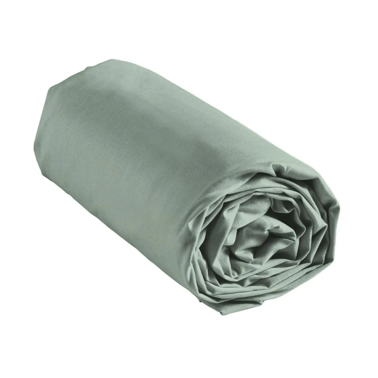 Drap housse coton lavé (160 x 200 cm) Linella Vert sauge
