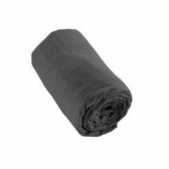 Drap housse flanelle de coton (140 x 190 cm) Nina Gris anthracite