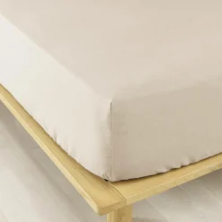 Drap housse flanelle de coton (140 x 200 cm) Nina Beige