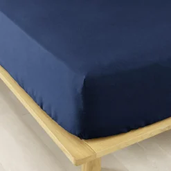 Drap housse flanelle de coton (90 x 190 cm) Nina Bleu nuit