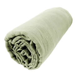 Drap housse gaze de coton (90 x 190 cm) Gaïa Vert tilleul