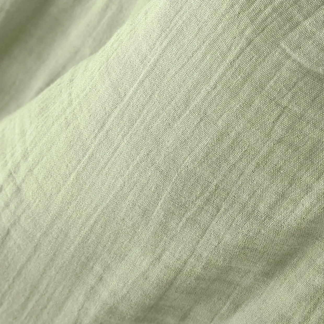 Drap housse gaze de coton (180 x 200 cm) Gaïa Vert tilleul