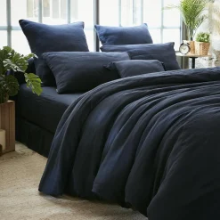 Drap housse gaze de coton (90 x 200 cm) Gaïa Bleu nuit
