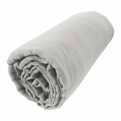 Drap housse gaze de coton (90 x 190 cm) Gaïa Gris nuage
