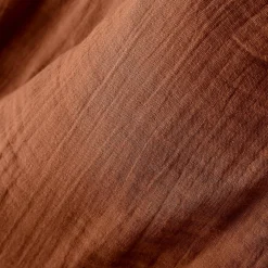 Drap housse gaze de coton (160 x 200 cm) Gaïa Terracotta