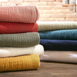 Drap housse gaze de coton (140 x 200 cm) Gaïa Abricot