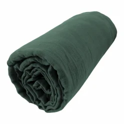 Drap housse gaze de coton (90 x 200 cm) Gaïa Vert sapin
