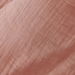 Drap housse gaze de coton (140 x 190 cm) Gaïa Rose pêche