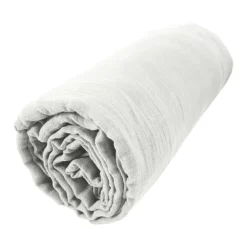 Drap housse gaze de coton (140 x 190 cm) Gaïa Gris nuage