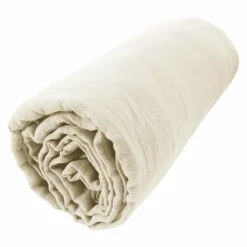 Drap housse gaze de coton (180 x 200 cm) Gaïa Beige pampa