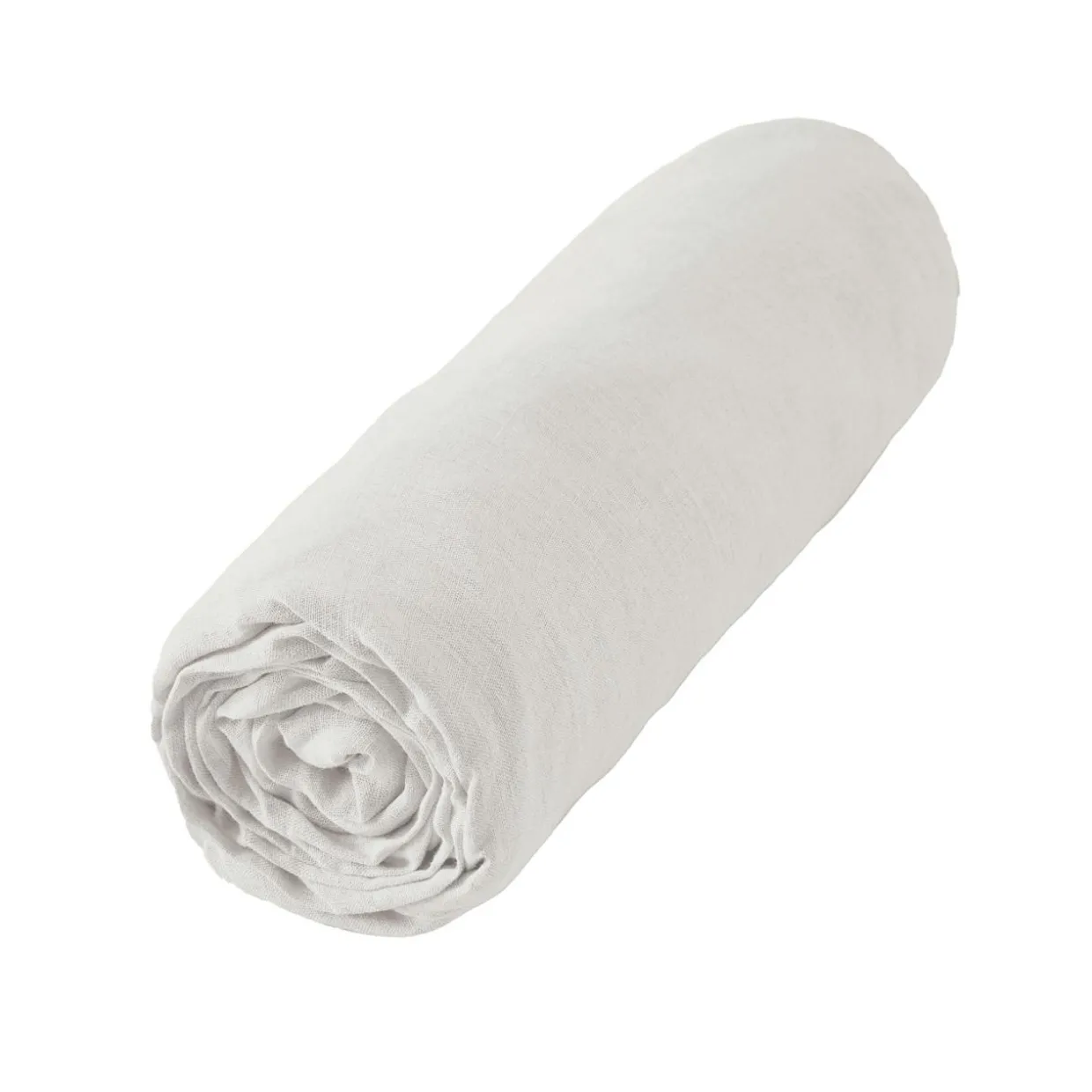 Drap housse lin lavé (140 x 190 cm) Louise Blanc