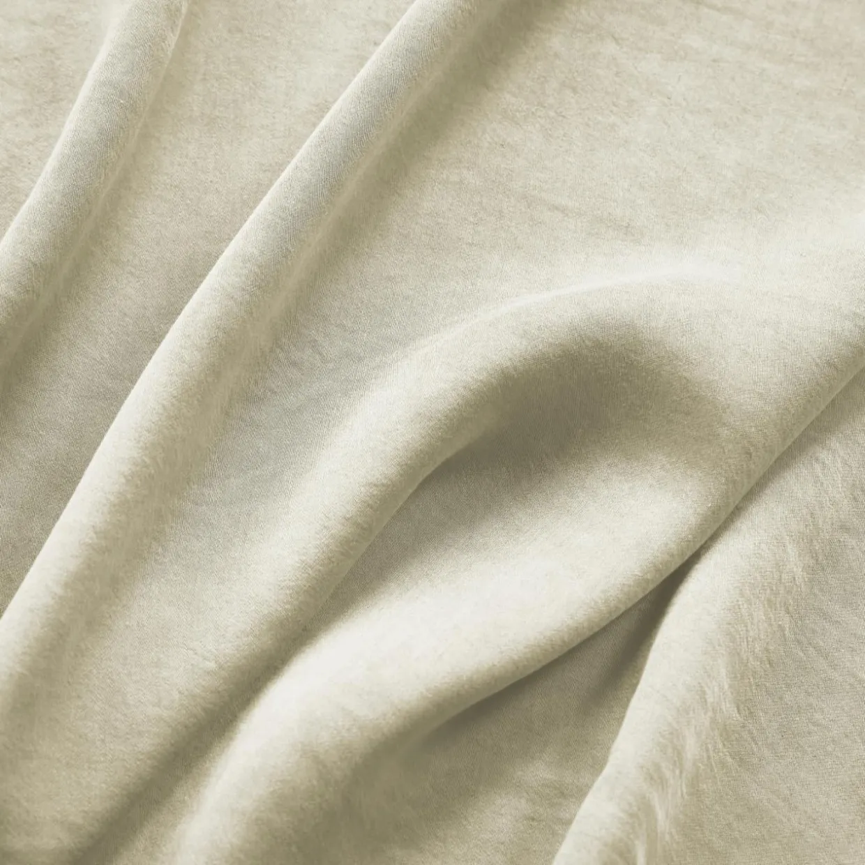 Drap housse lyocell Tencel™ lavé (140 x 200 cm) Olivia Beige pampa