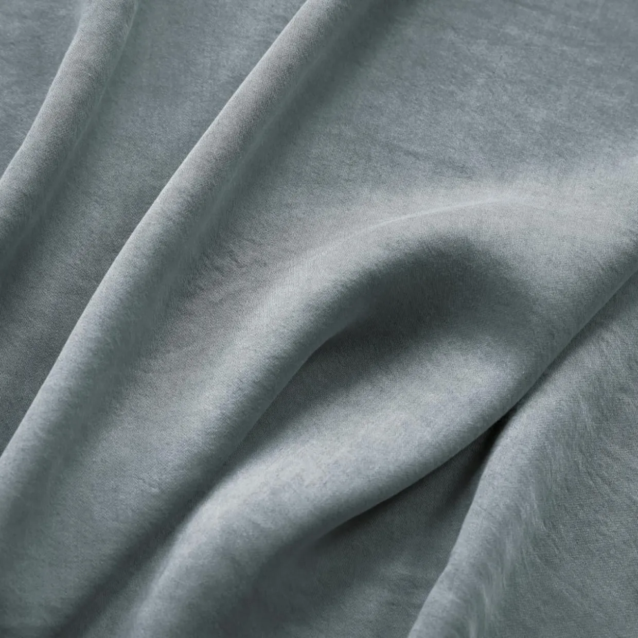 Drap housse lyocell Tencel™ lavé (200 x 200 cm) Olivia Bleu stone