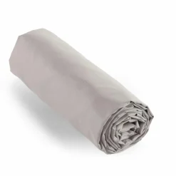 Drap housse percale de coton (180 x 200 cm) Cali Gris clair