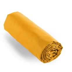 Drap housse percale de coton (140 x 190 cm) Cali Jaune moutarde
