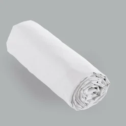 Drap housse percale de coton (90 x 200 cm) Cali Blanc