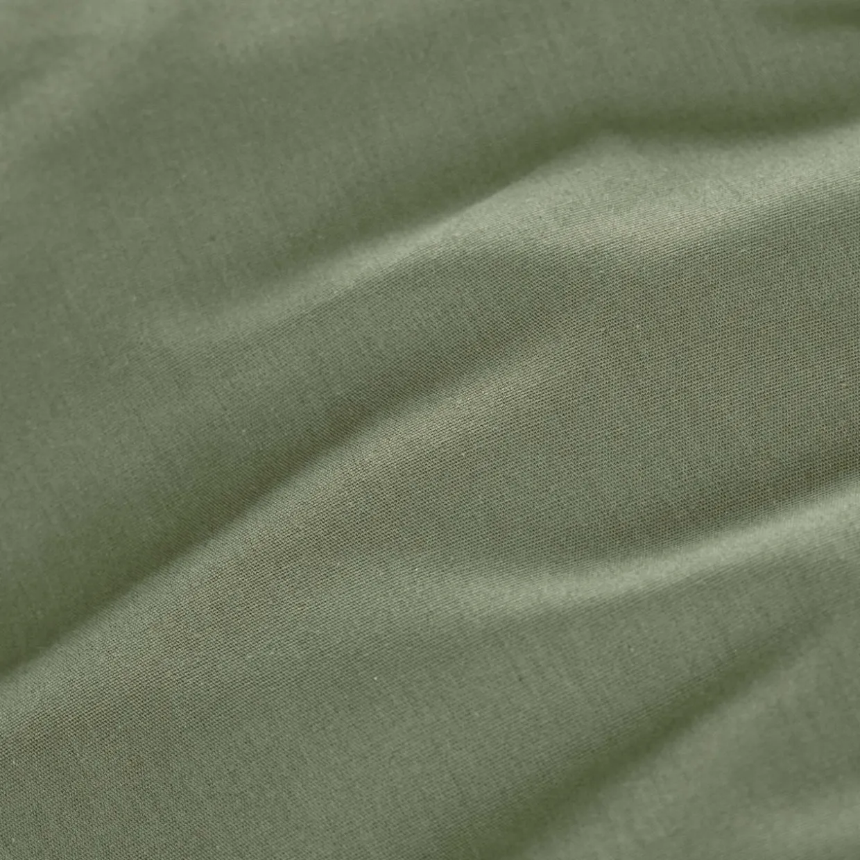 Drap housse percale de coton (200 x 200 cm) Cali Vert romarin