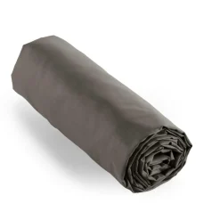 Drap housse percale de coton (200 x 200 cm) Cali Gris anthracite