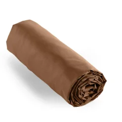Drap housse percale de coton (140 x 190 cm) Cali Marron chocolat