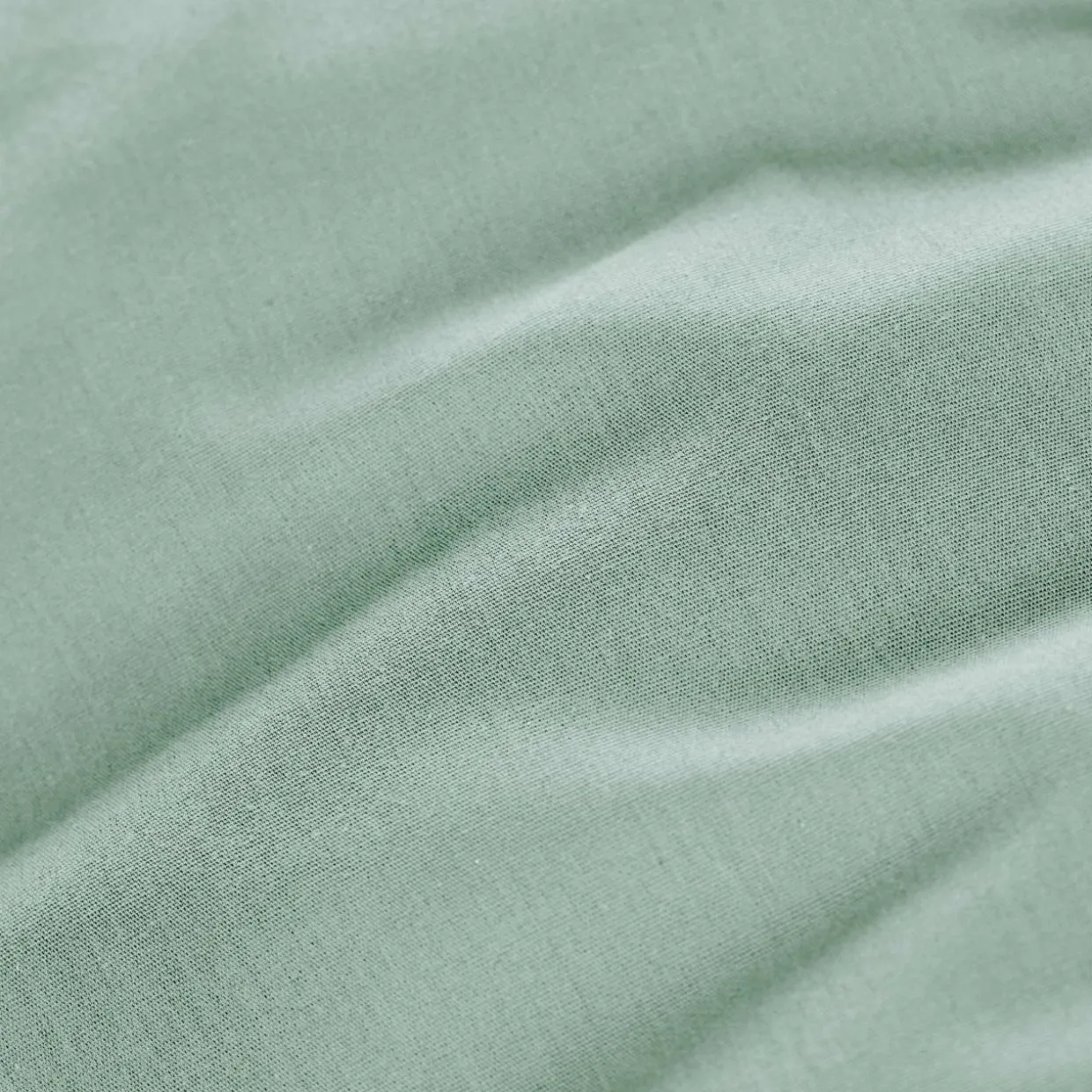 Drap housse percale de coton (90 x 200 cm) Cali Vert eucalyptus
