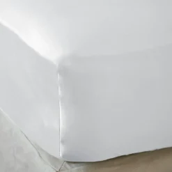 Drap housse satin de bambou (90 x 200 cm) Sienna Blanc chantilly