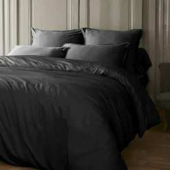 Drap housse satin de bambou (90 x 200 cm) Sienna Noir
