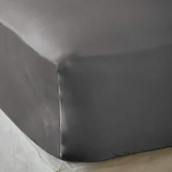 Drap housse satin de bambou (160 x 200 cm) Sienna Gris granit