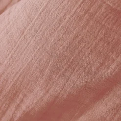 Drap plat gaze de coton (240 x 300 cm) Gaïa Rose pêche