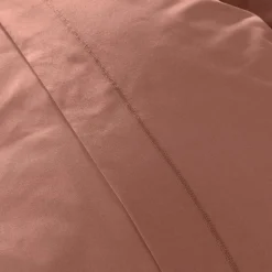Drap plat percale de coton (180 x 290 cm) Cali Bois de rose