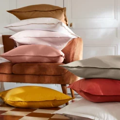 Drap plat percale de coton (180 x 290 cm) Cali Taupe