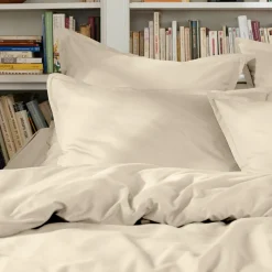 Drap plat percale de coton (270 x 300 cm) Cali Beige