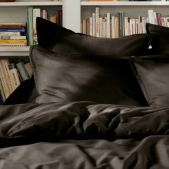 Drap plat percale de coton (240 x 300 cm) Cali Noir