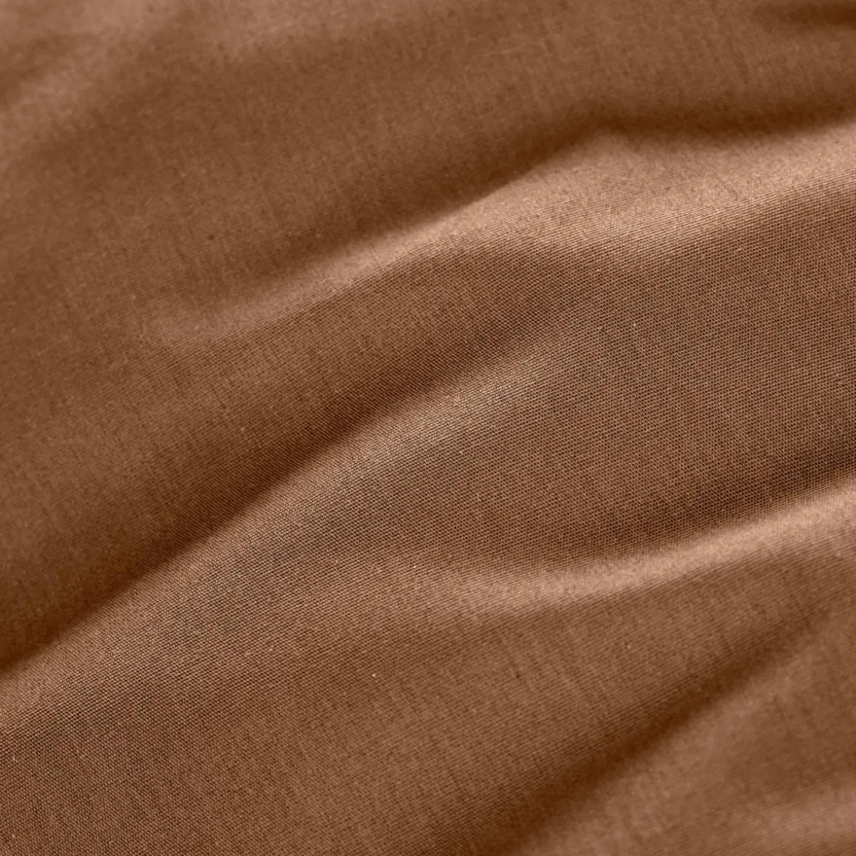 Drap plat percale de coton (270 x 300 cm) Cali Marron chocolat
