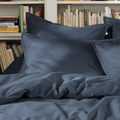 Drap plat percale de coton (270 x 300 cm) Cali Bleu marine