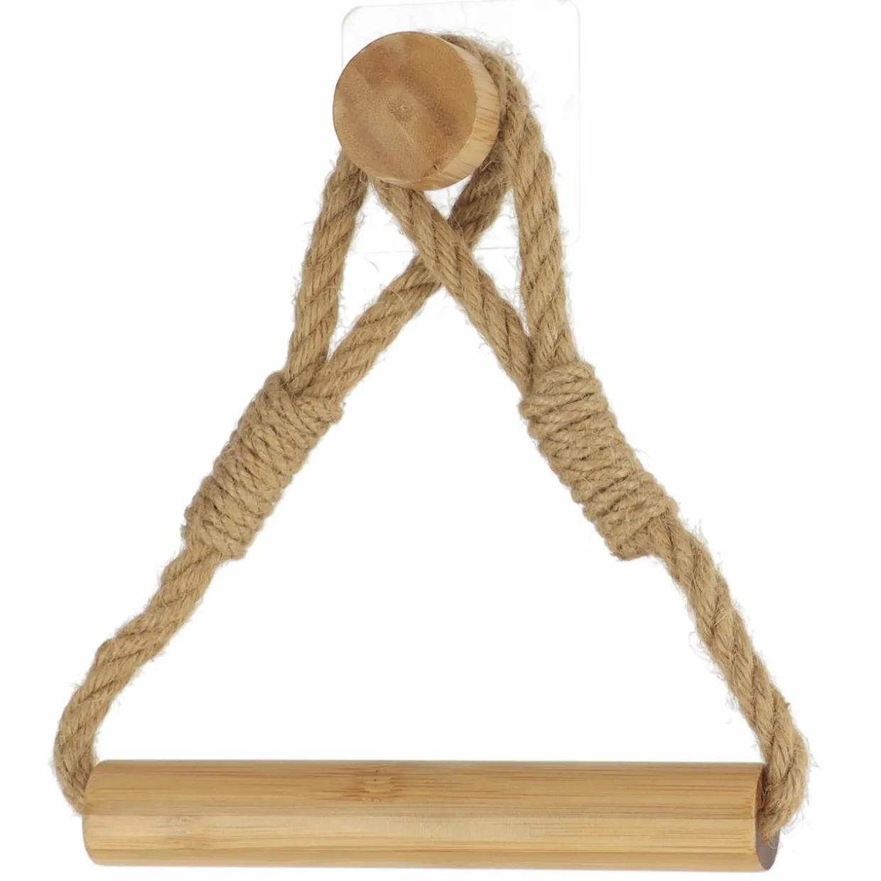 Dérouleur de papier toilette adhésif bambou et corde Easy Chic Naturel