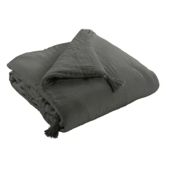 Edredon gaze de coton (90 x 200 cm) Gaïa Gris granit